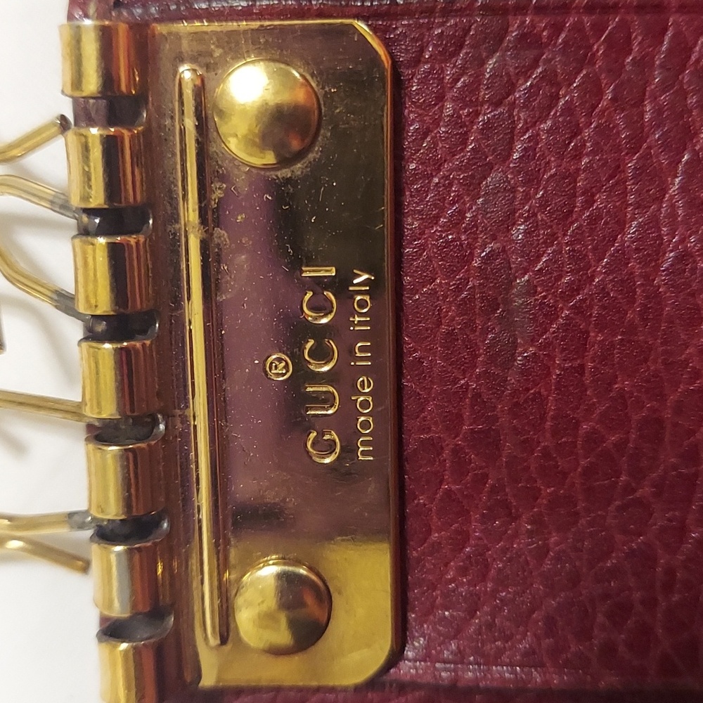 GUCCI SHERRY LINE GG Logo Canvas   Key Case Rare Burgundy Brown Cream Colorway. - Picture 8 of 9